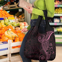 Black Pink Polynesian Tribal Grocery Bag LT9 - Polynesian Pride