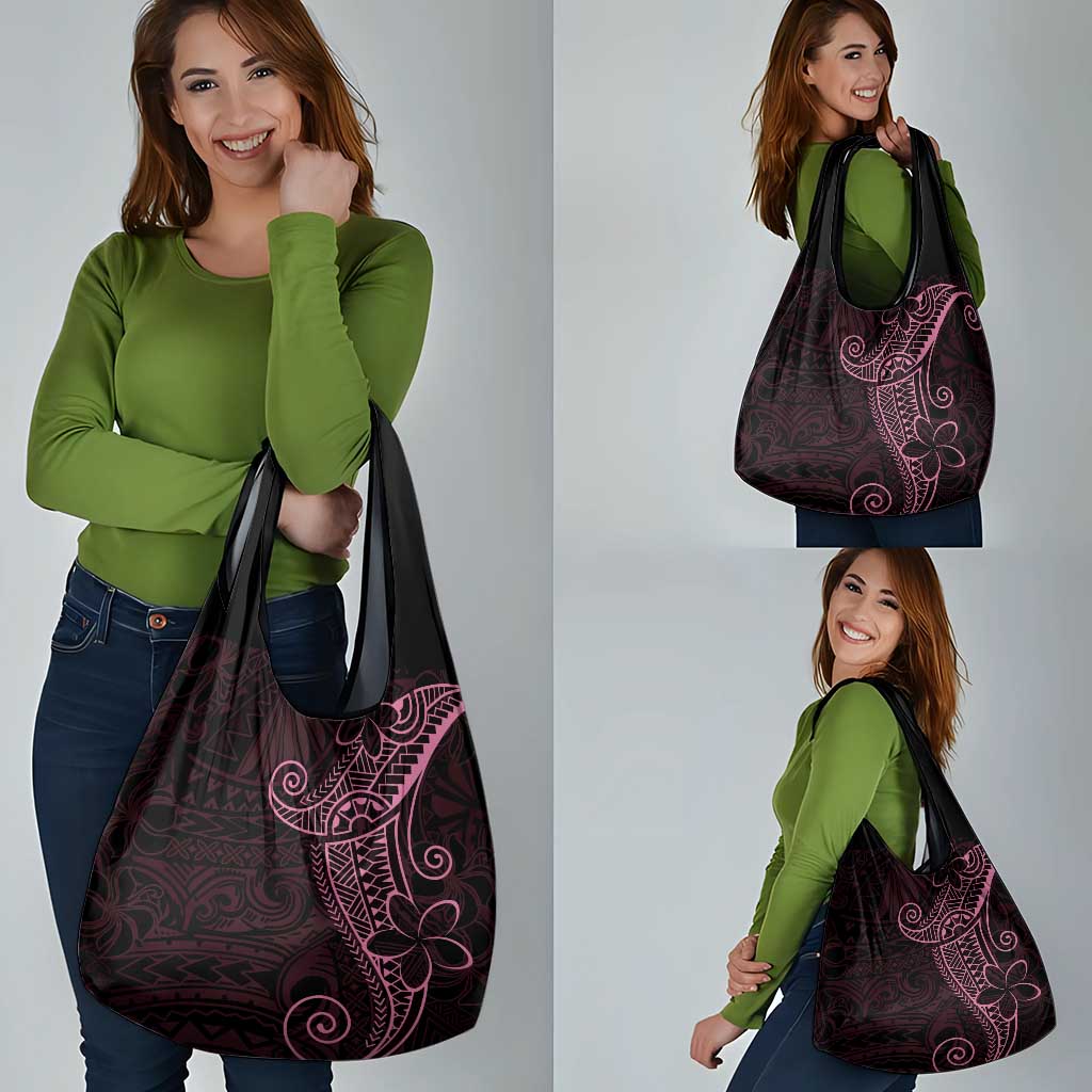 Black Pink Polynesian Tribal Grocery Bag LT9 - Polynesian Pride