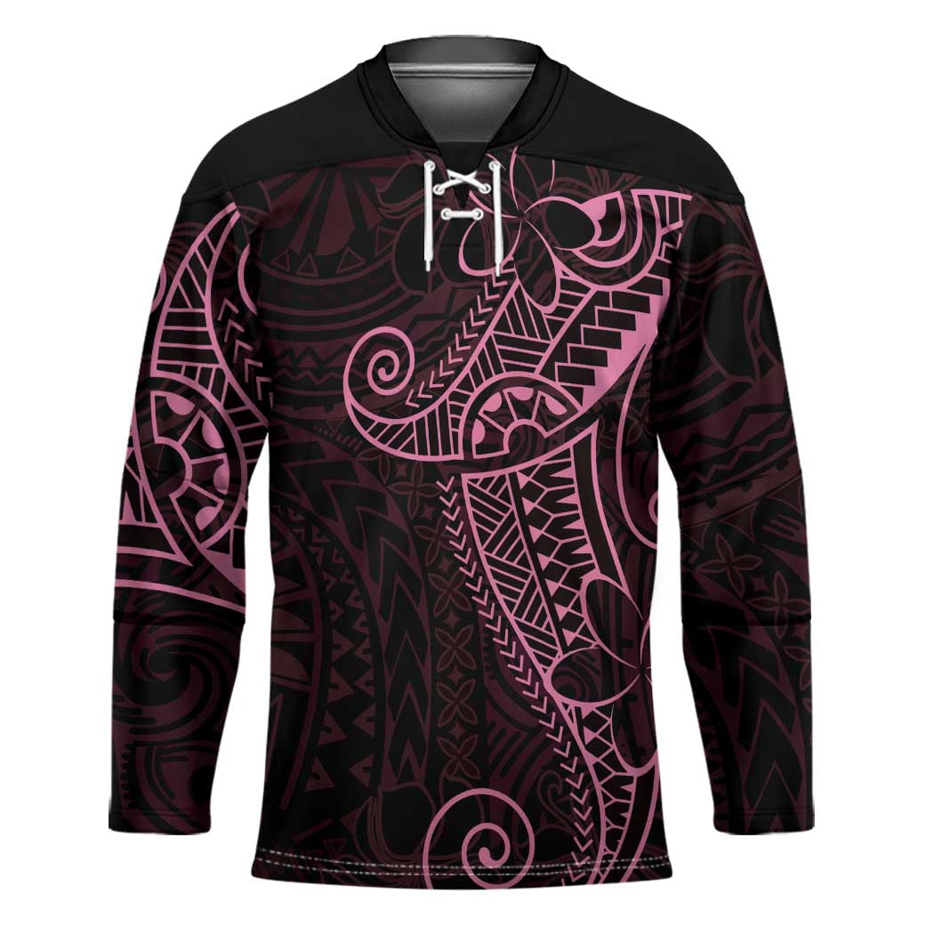 Black Pink Polynesian Tribal Hockey Jersey LT9 Unisex Pink - Polynesian Pride