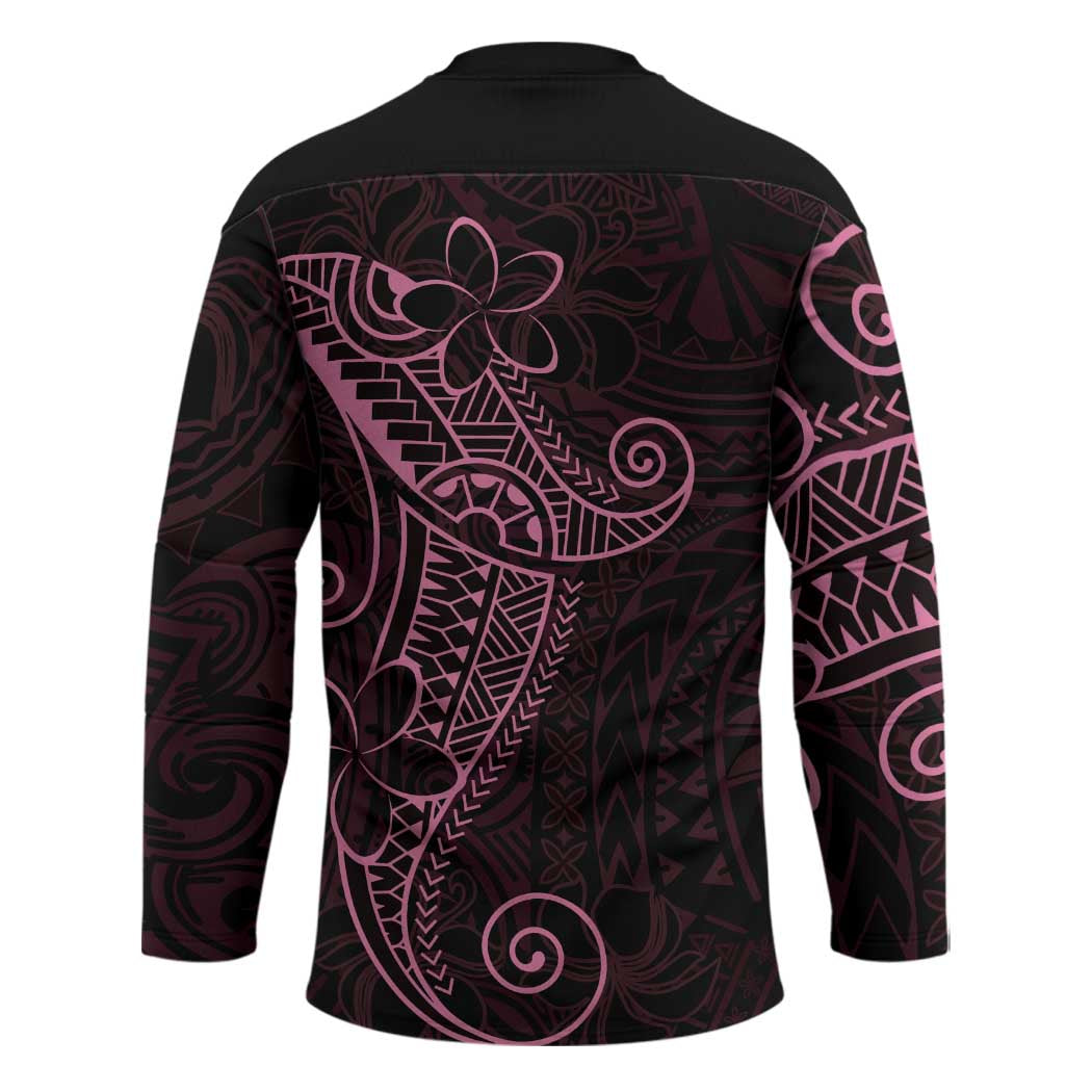 Black Pink Polynesian Tribal Hockey Jersey LT9 - Polynesian Pride