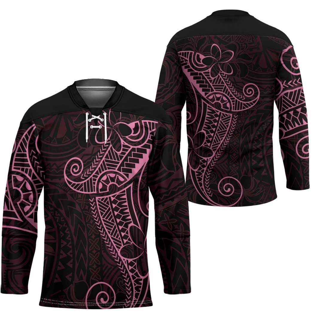 Black Pink Polynesian Tribal Hockey Jersey LT9 - Polynesian Pride