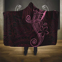 Black Pink Polynesian Tribal Hooded Blanket - Polynesian Pride