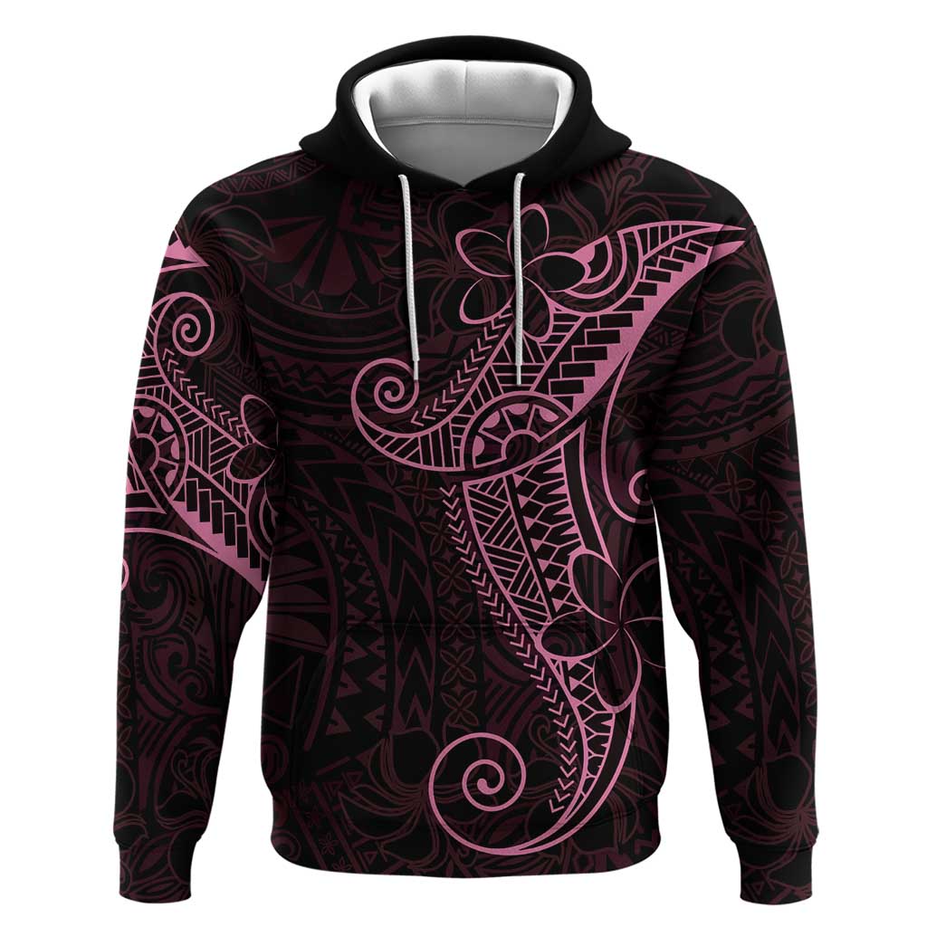 Black Pink Polynesian Tribal Hoodie - Polynesian Pride