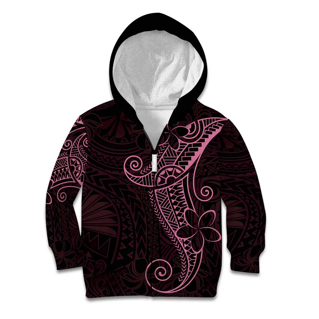 Black Pink Polynesian Tribal Kid Hoodie - Polynesian Pride
