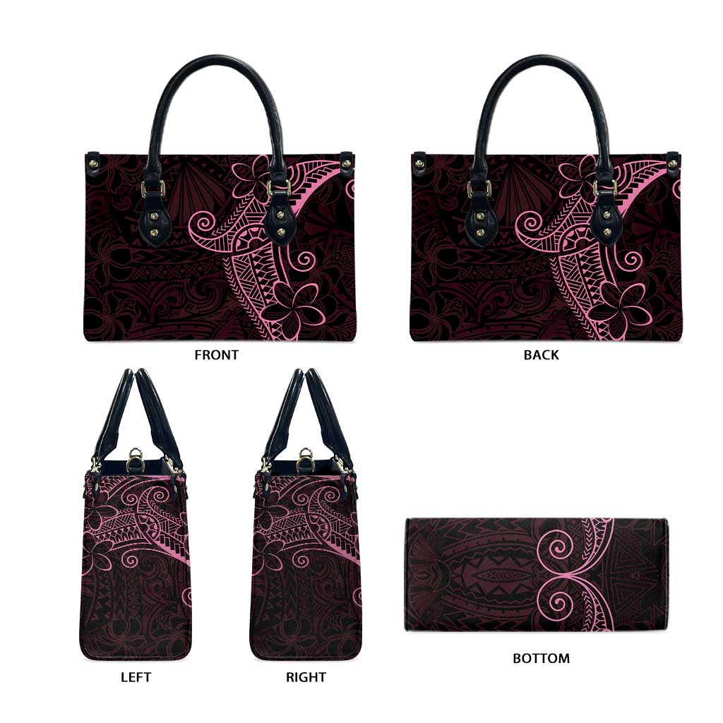 Black Pink Polynesian Tribal Leather Bag - Polynesian Pride