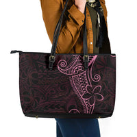 Black Pink Polynesian Tribal Leather Tote Bag - Polynesian Pride