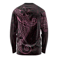 Black Pink Polynesian Tribal Long Sleeve Shirt LT9 - Polynesian Pride