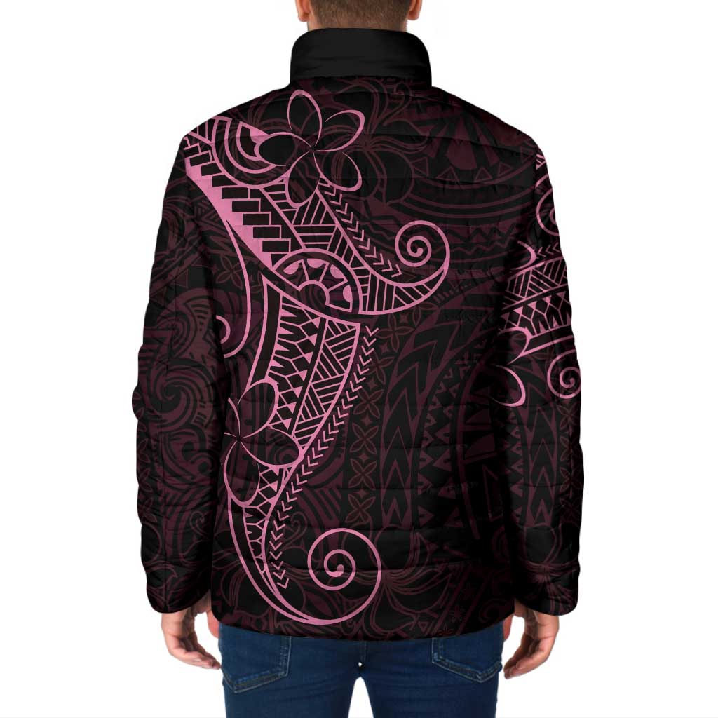 Black Pink Polynesian Tribal Padded Jacket LT9 - Polynesian Pride