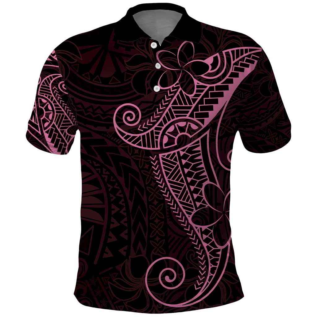 Black Pink Polynesian Tribal Polo Shirt - Polynesian Pride
