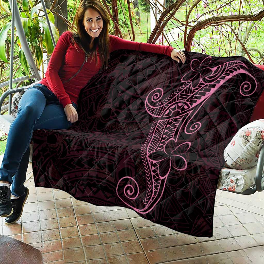 Black Pink Polynesian Tribal Quilt - Polynesian Pride