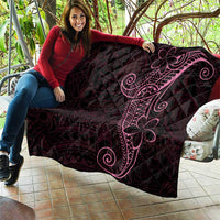 Black Pink Polynesian Tribal Quilt - Polynesian Pride