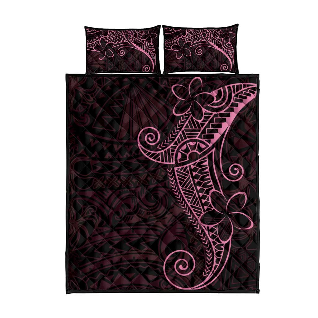 Black Pink Polynesian Tribal Quilt Bed Set - Polynesian Pride