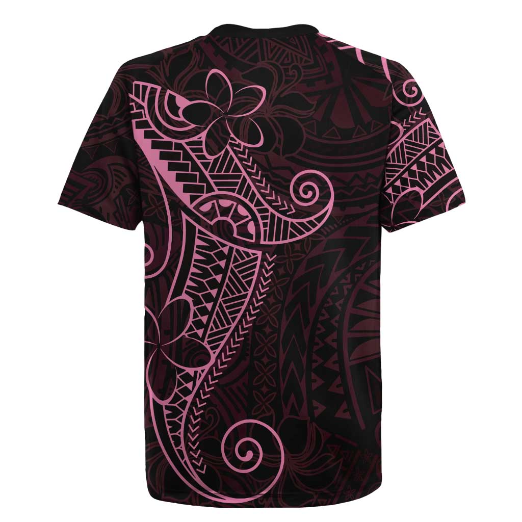 Black Pink Polynesian Tribal Rugby Jersey LT9 - Polynesian Pride