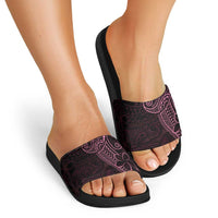 Black Pink Polynesian Tribal Slide Sandals - Polynesian Pride