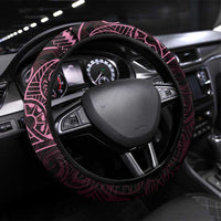 Black Pink Polynesian Tribal Steering Wheel Cover LT9 Universal Fit Pink - Polynesian Pride