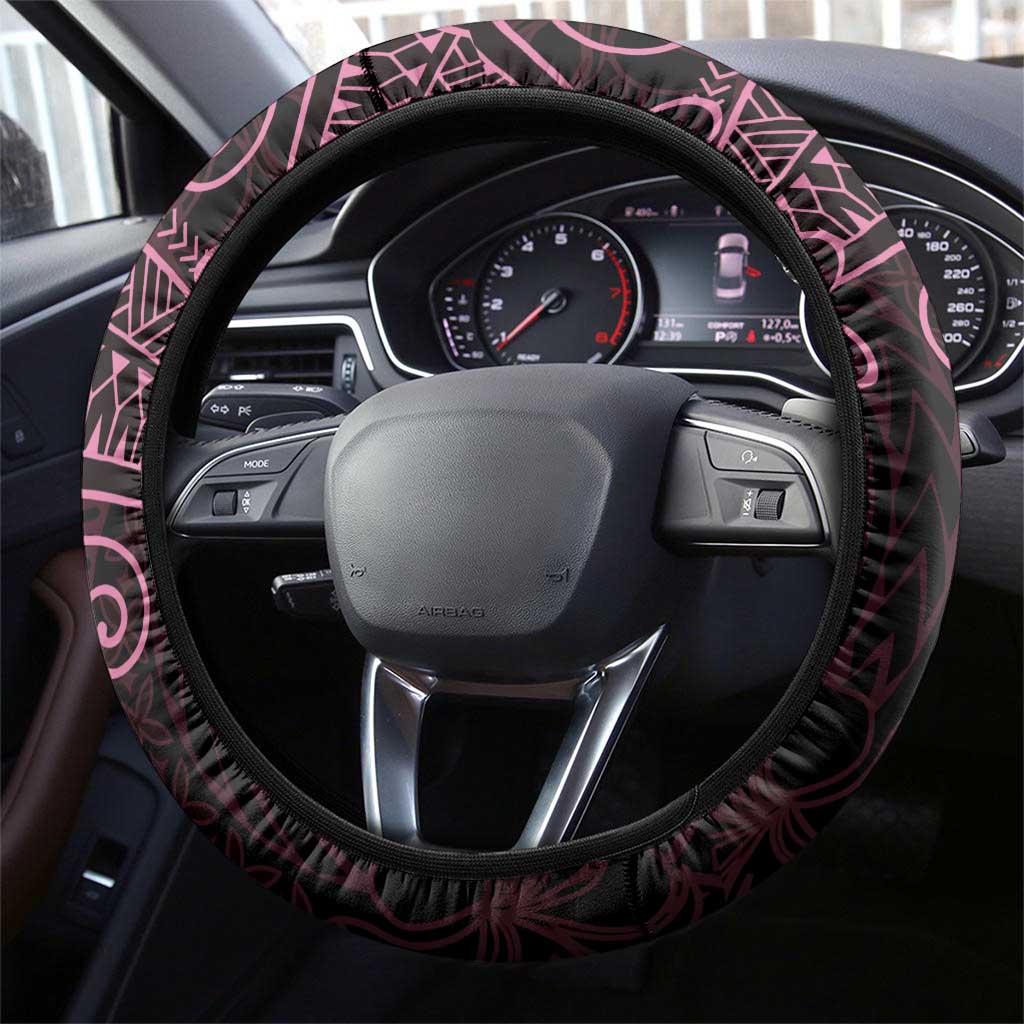 Black Pink Polynesian Tribal Steering Wheel Cover LT9 - Polynesian Pride