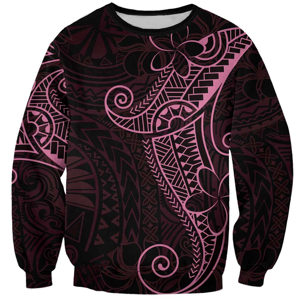 Black Pink Polynesian Tribal Sweatshirt LT9 Unisex Pink - Polynesian Pride