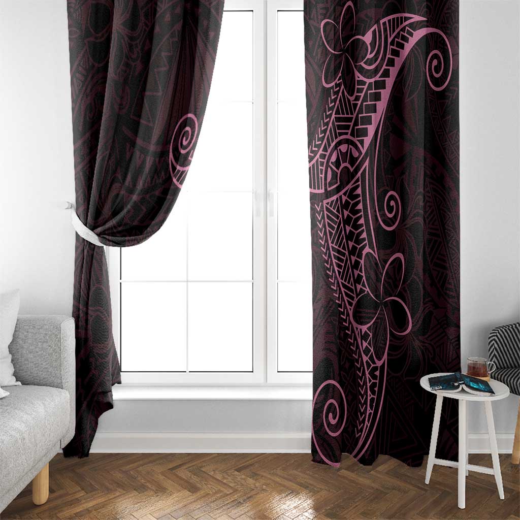 Black Pink Polynesian Tribal Window Curtain - Polynesian Pride