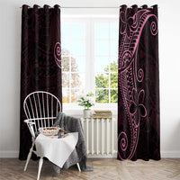 Black Pink Polynesian Tribal Window Curtain - Polynesian Pride