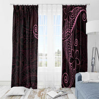 Black Pink Polynesian Tribal Window Curtain - Polynesian Pride