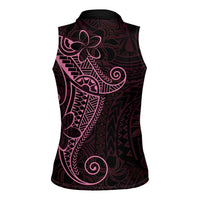 Black Pink Polynesian Tribal Women Sleeveless Polo Shirt LT9 - Polynesian Pride