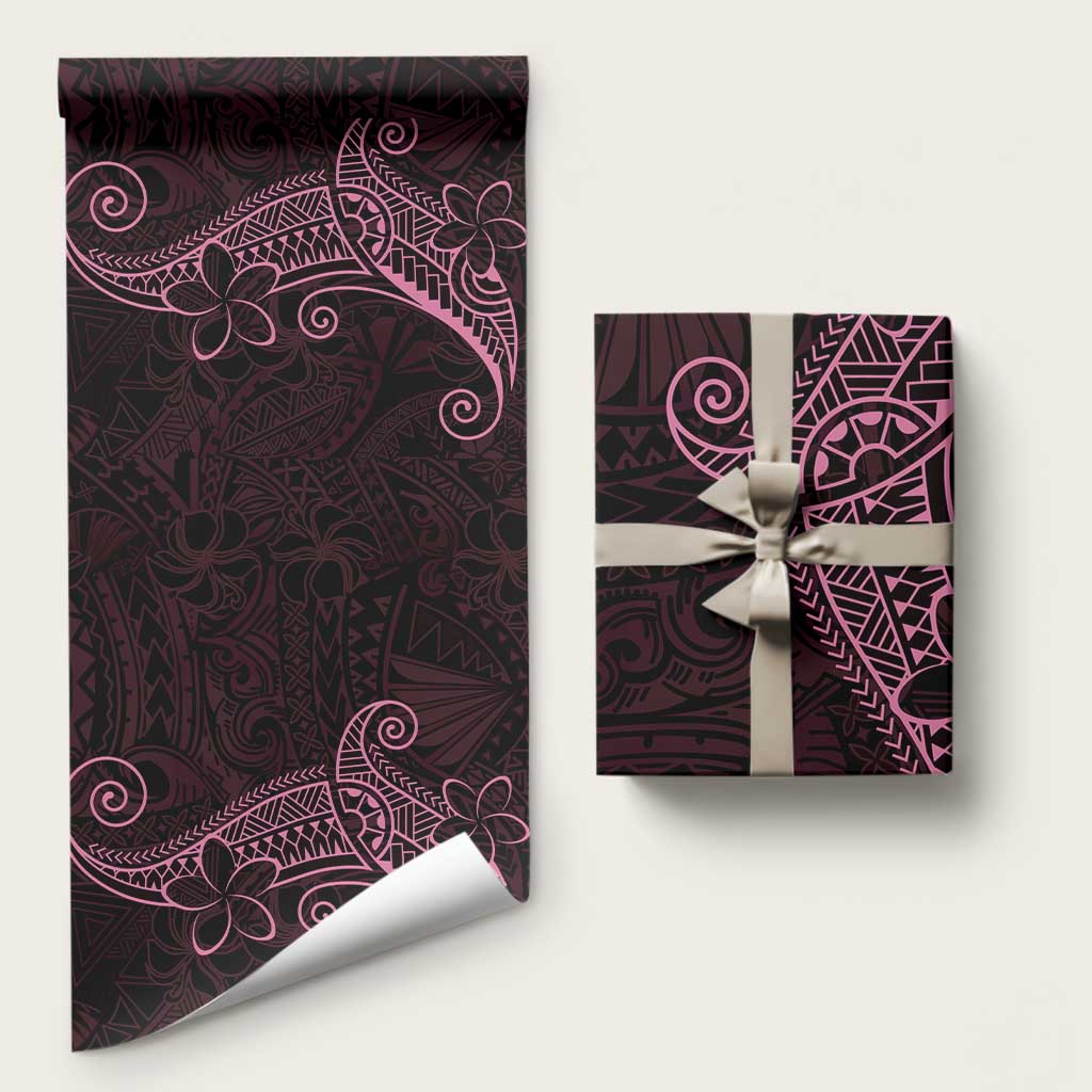 Black Pink Polynesian Tribal Wrapping Paper LT9 58" × 23" Pink - Polynesian Pride