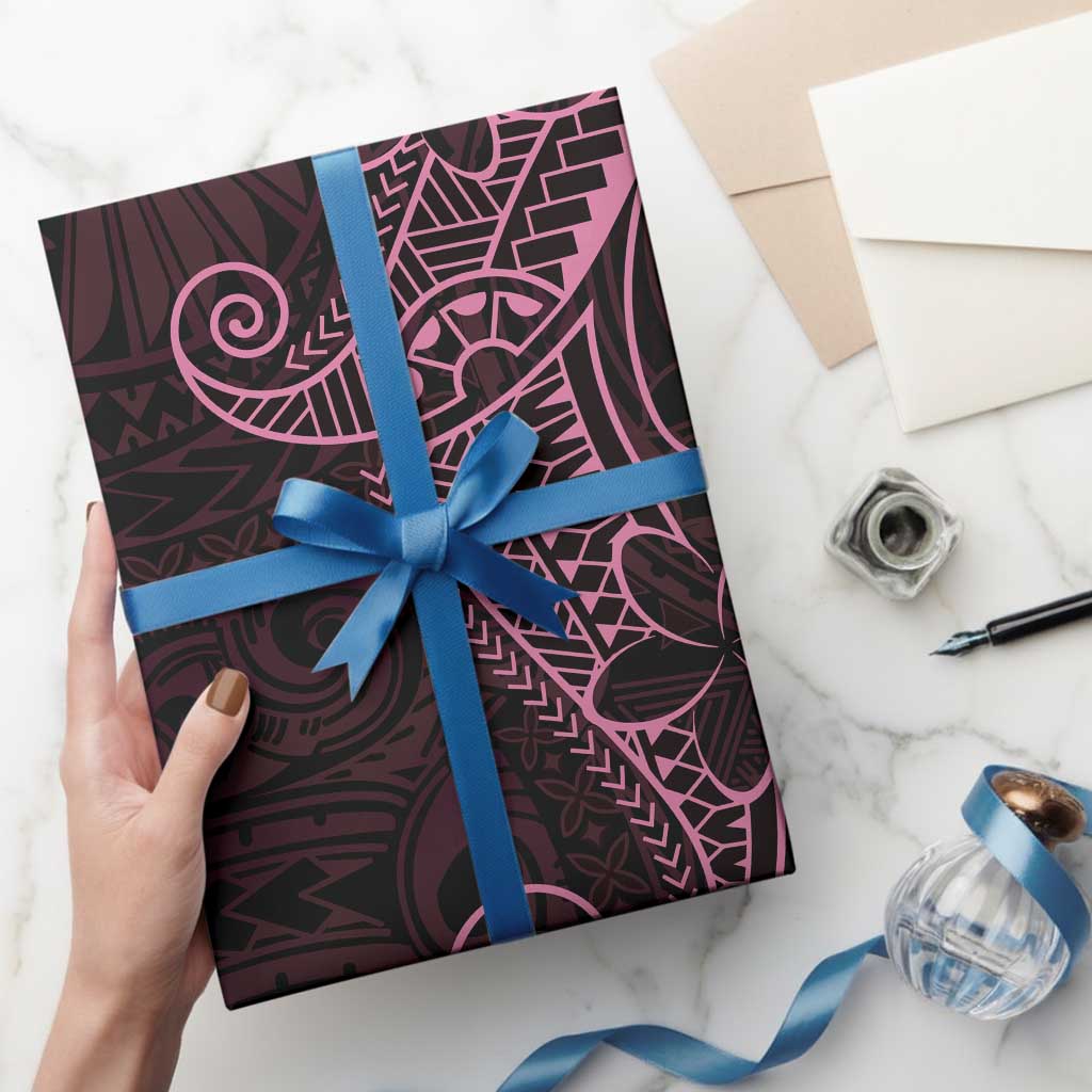Black Pink Polynesian Tribal Wrapping Paper LT9 - Polynesian Pride