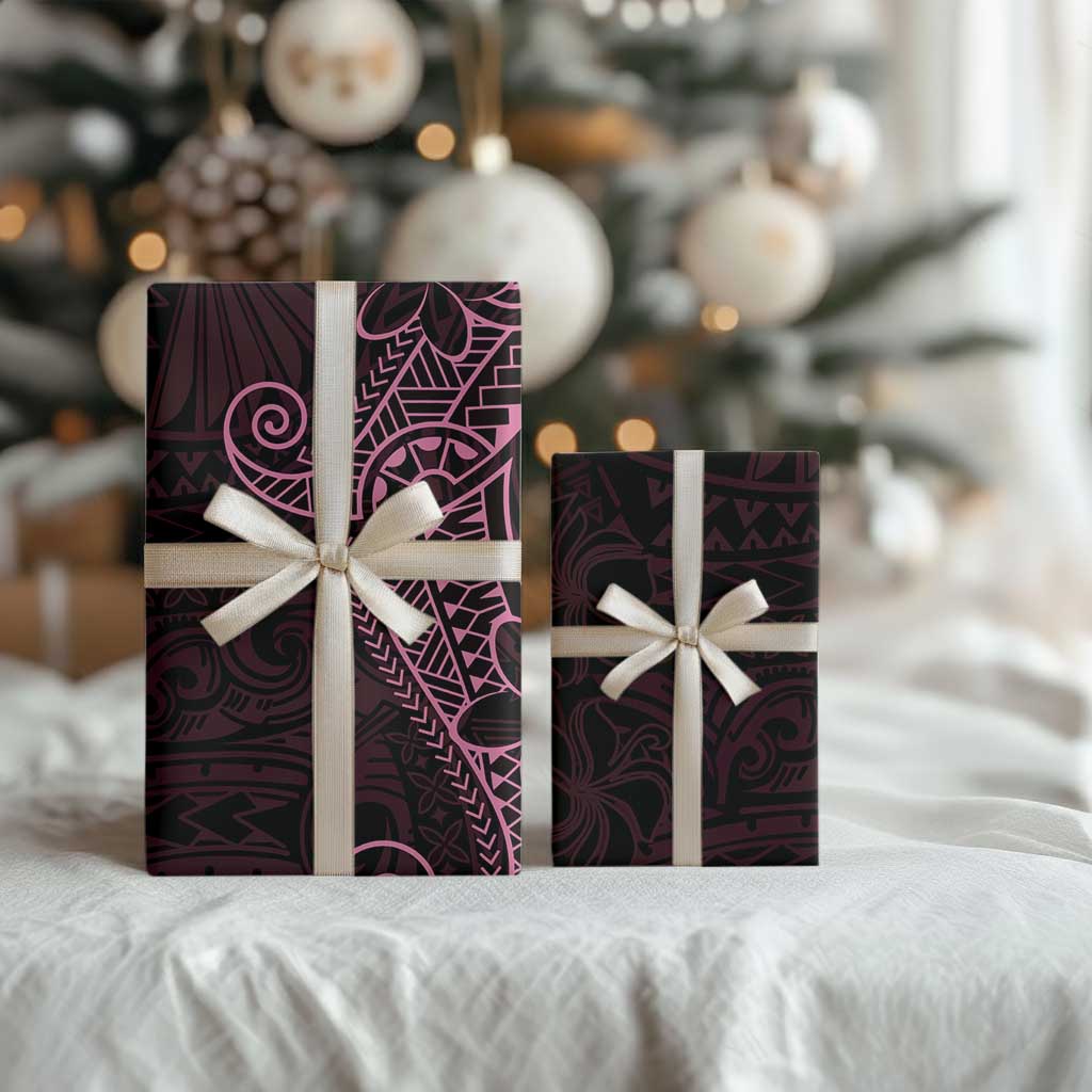 Black Pink Polynesian Tribal Wrapping Paper LT9 - Polynesian Pride