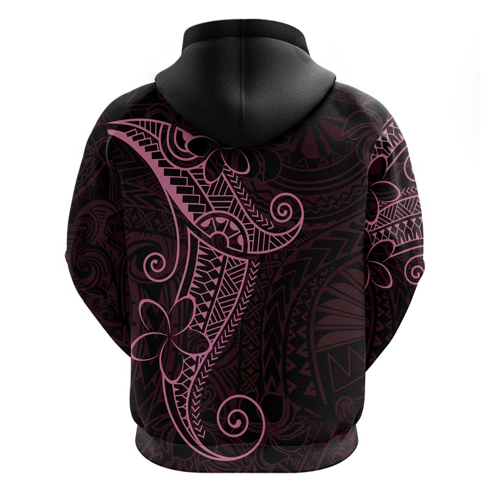 Black Pink Polynesian Tribal Zip Hoodie - Polynesian Pride