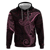 Black Pink Polynesian Tribal Zip Hoodie - Polynesian Pride
