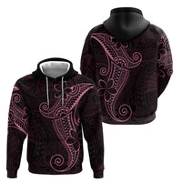 Black Pink Polynesian Tribal Zip Hoodie - Polynesian Pride