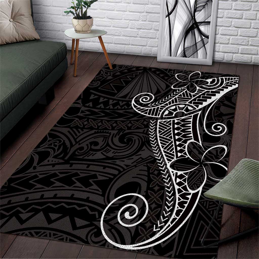 Black White Polynesian Tribal Area Rug - Polynesian Pride