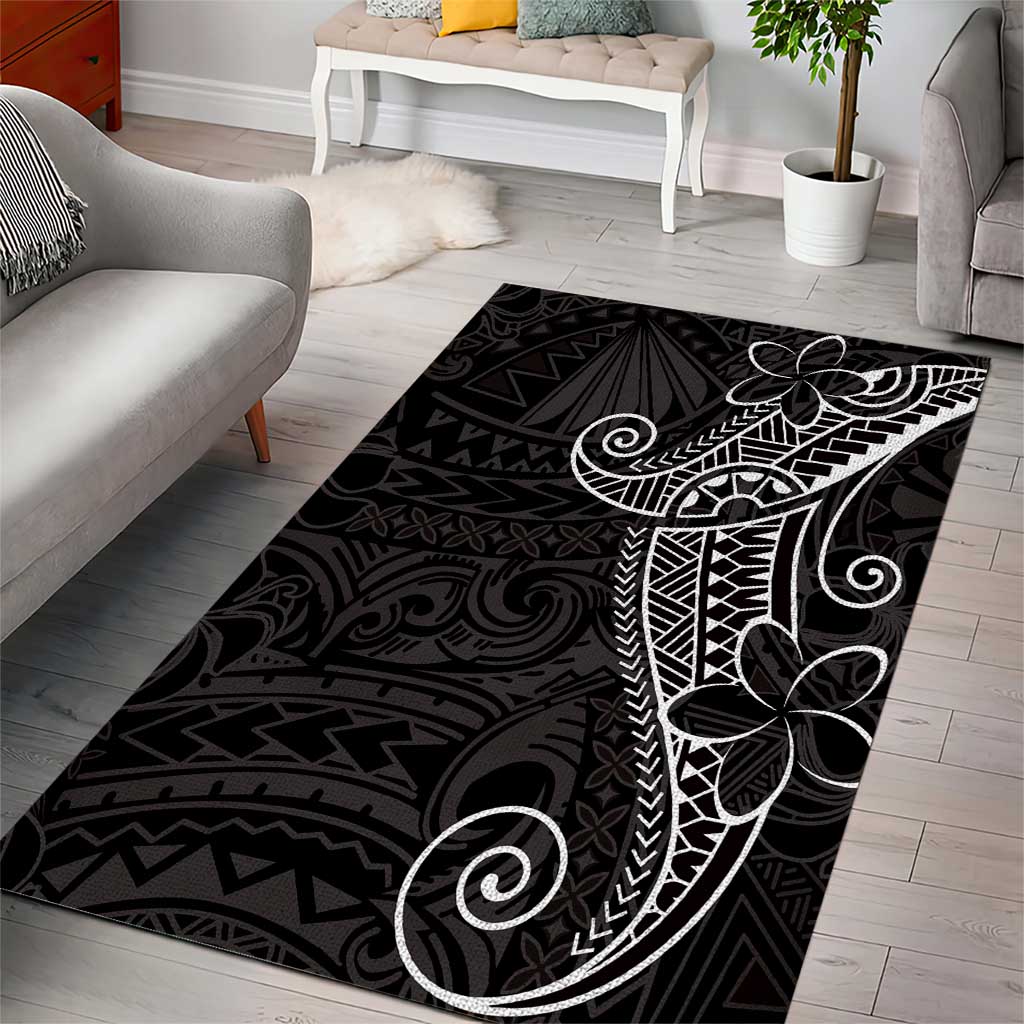 Black White Polynesian Tribal Area Rug - Polynesian Pride