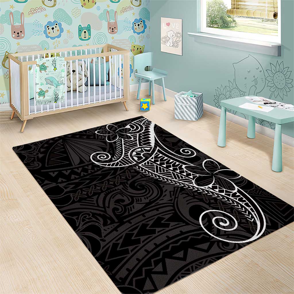 Black White Polynesian Tribal Area Rug - Polynesian Pride