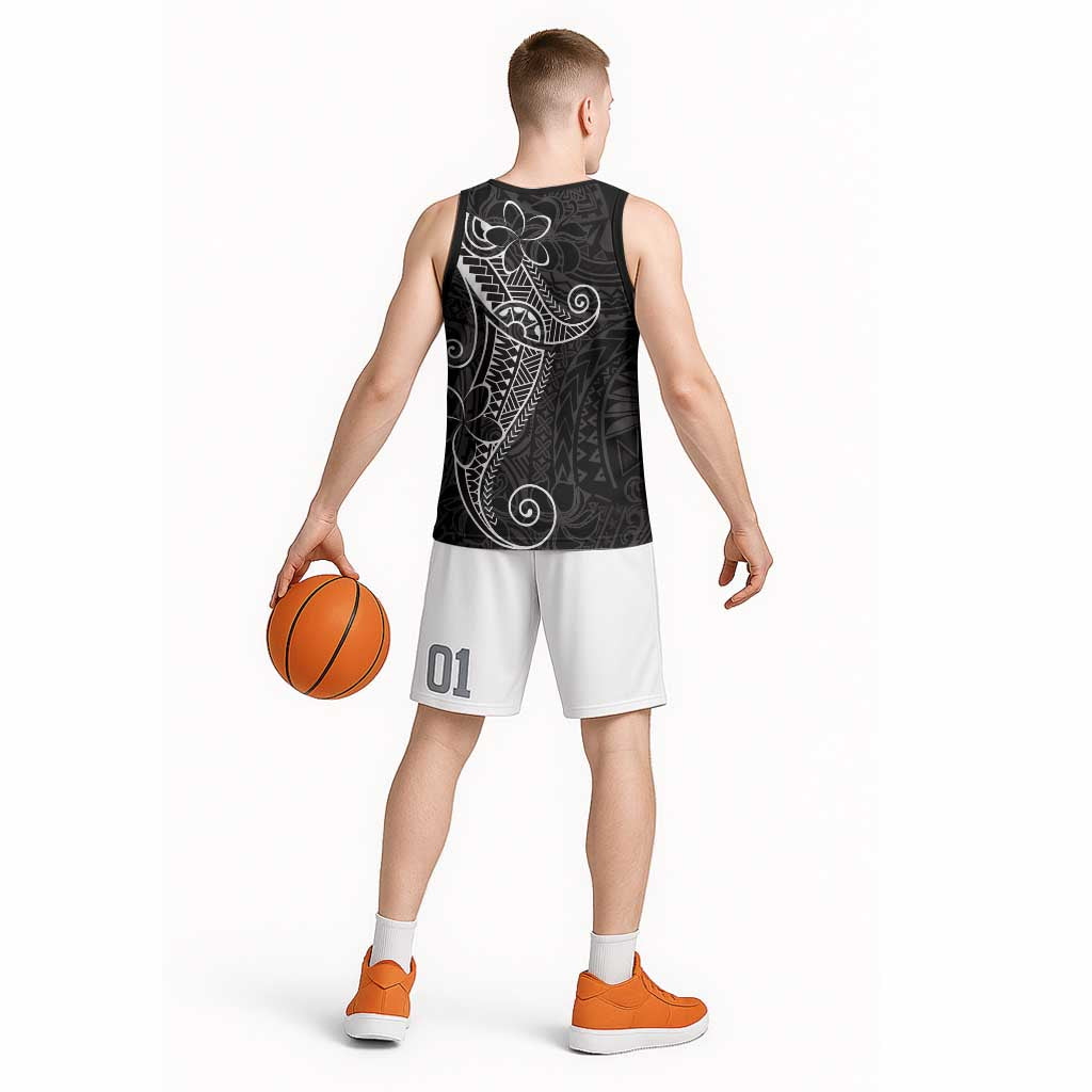 Black White Polynesian Tribal Basketball Jersey LT9 - Polynesian Pride