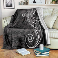 Black White Polynesian Tribal Blanket - Polynesian Pride