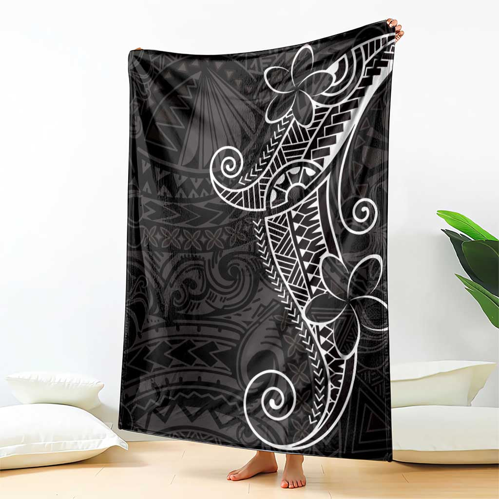 Black White Polynesian Tribal Blanket - Polynesian Pride