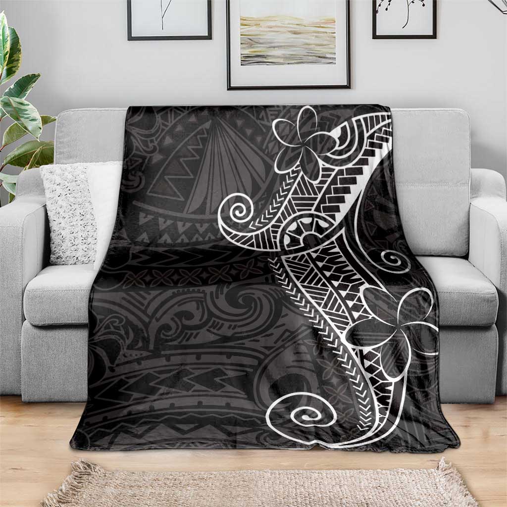 Black White Polynesian Tribal Blanket - Polynesian Pride