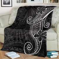 Black White Polynesian Tribal Blanket - Polynesian Pride