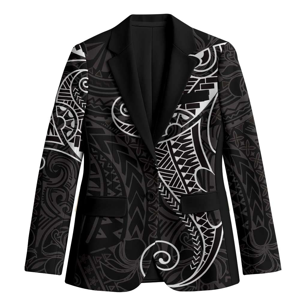 Black White Polynesian Tribal Blazer - Polynesian Pride