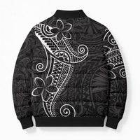 Black White Polynesian Tribal Bomber Puffer Jacket LT9 - Polynesian Pride