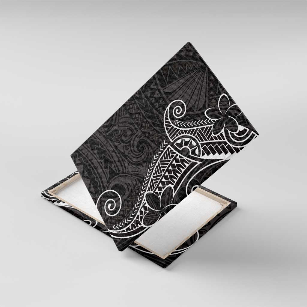 Black White Polynesian Tribal Canvas Wall Art LT9 With Frame White - Polynesian Pride
