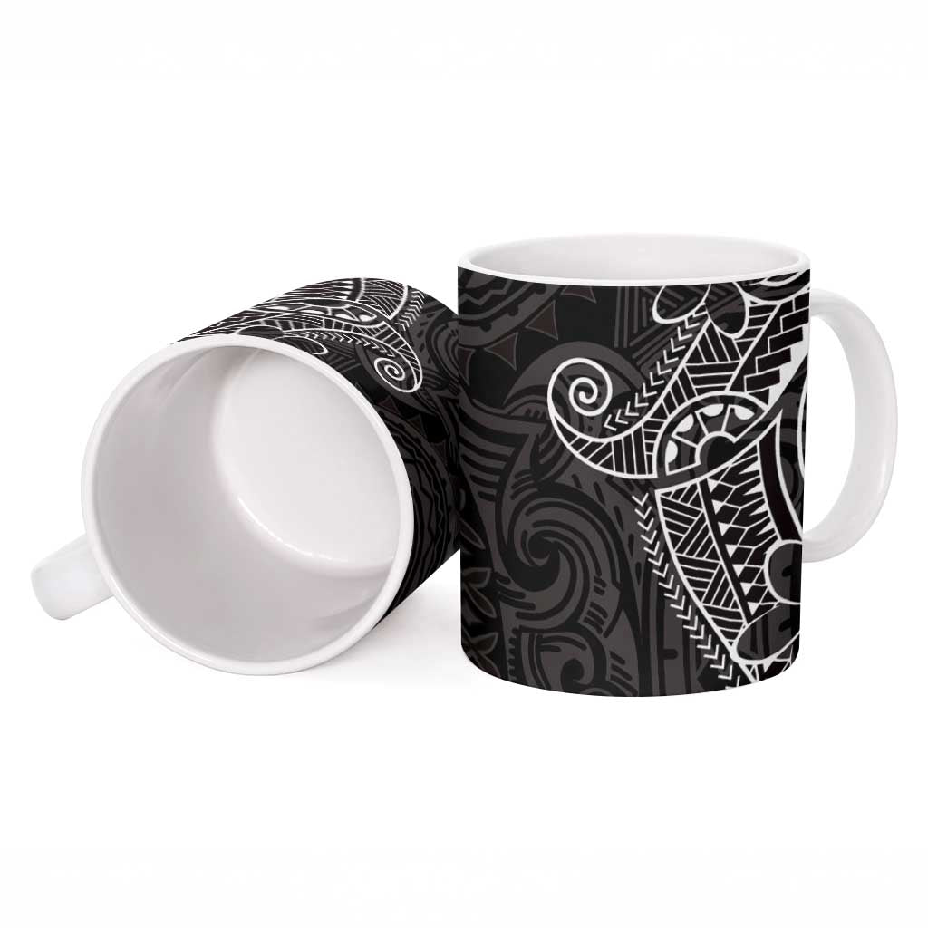 Black White Polynesian Tribal Ceramic Mug LT9 - Polynesian Pride