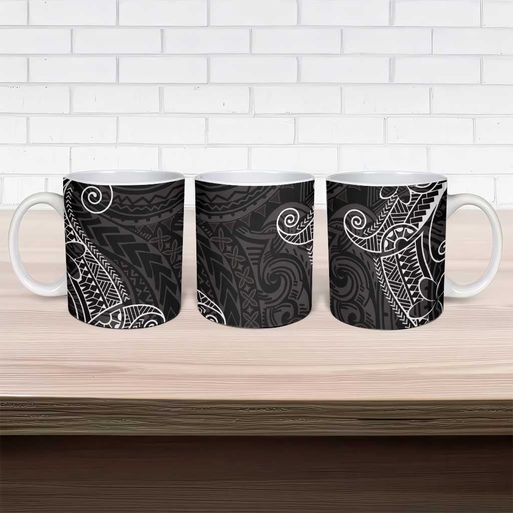 Black White Polynesian Tribal Ceramic Mug LT9 - Polynesian Pride