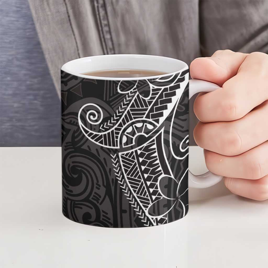 Black White Polynesian Tribal Ceramic Mug LT9 - Polynesian Pride