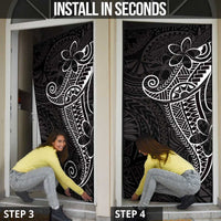 Black White Polynesian Tribal Door Cover LT9 - Polynesian Pride