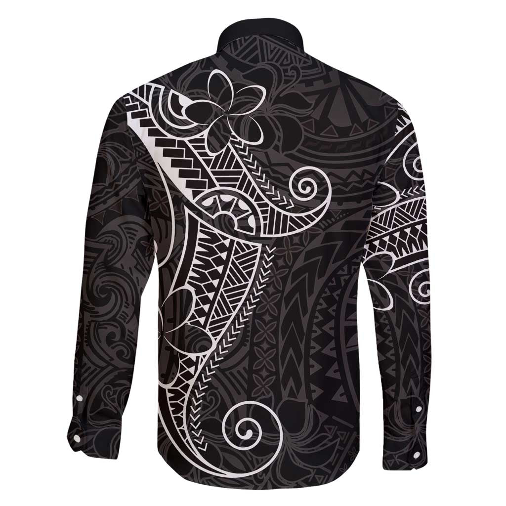 Black White Polynesian Tribal Family Matching Off Shoulder Short Dress and Hawaiian Shirt LT9 - Polynesian Pride