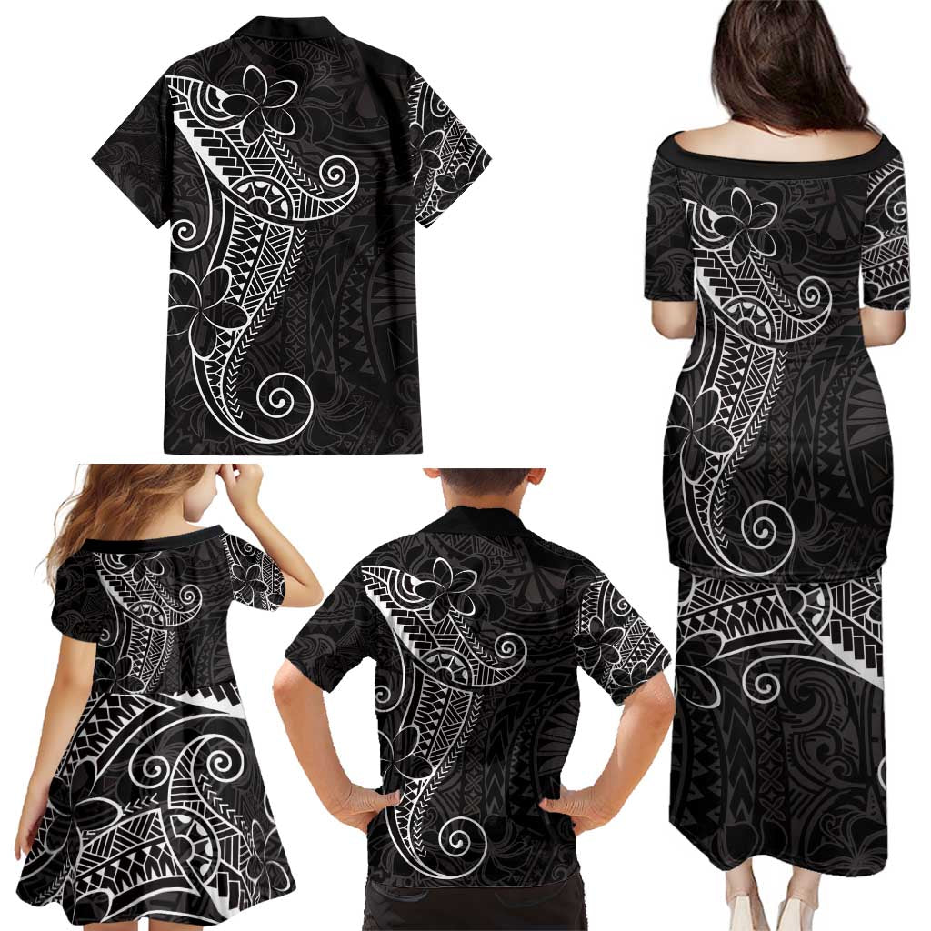 Black White Polynesian Tribal Family Matching Puletasi and Hawaiian Shirt LT9 - Polynesian Pride