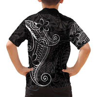 Black White Polynesian Tribal Family Matching Summer Maxi Dress and Hawaiian Shirt - Polynesian Pride
