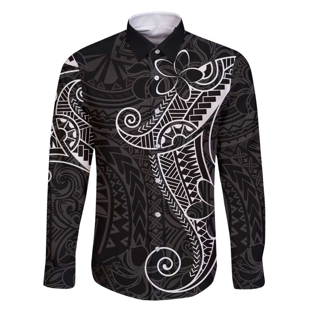 Black White Polynesian Tribal Family Matching Summer Maxi Dress and Hawaiian Shirt - Polynesian Pride